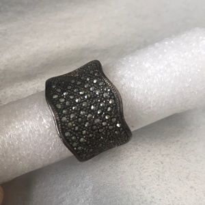 Thick ring with small marcasite stones
